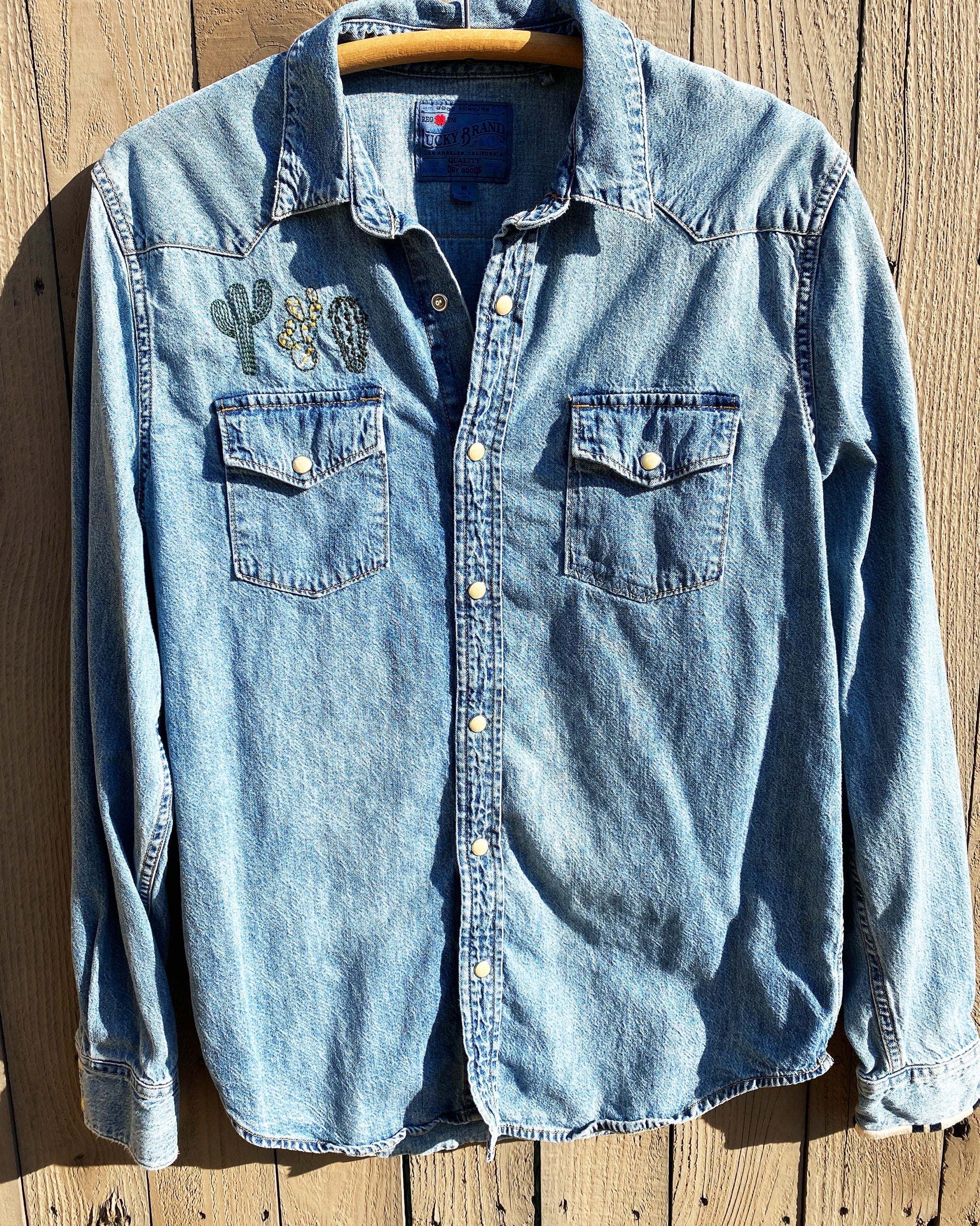 One-Off Skull Denim Western Shirt (Medium) – Honky Tonky